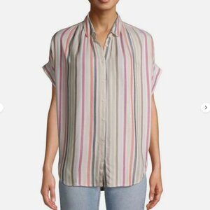 Time and Tru Women's Button Front Shirt with Rolled Sleeves size XL (16-18)